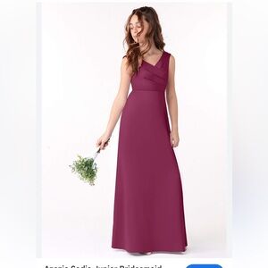 Azazie raspberry red bridesmaid sleeveless maxi dress